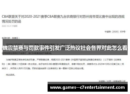 魏震禁赛与罚款事件引发广泛热议社会各界对此怎么看
